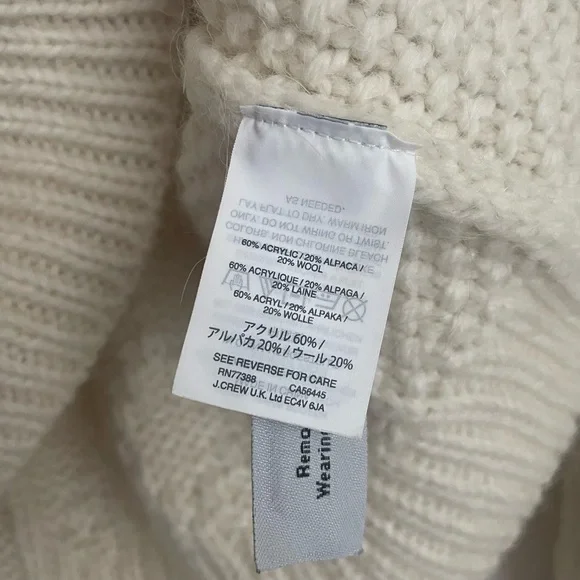 J. Crew Women's Alpaca White Sweater - Picture 2 of 3